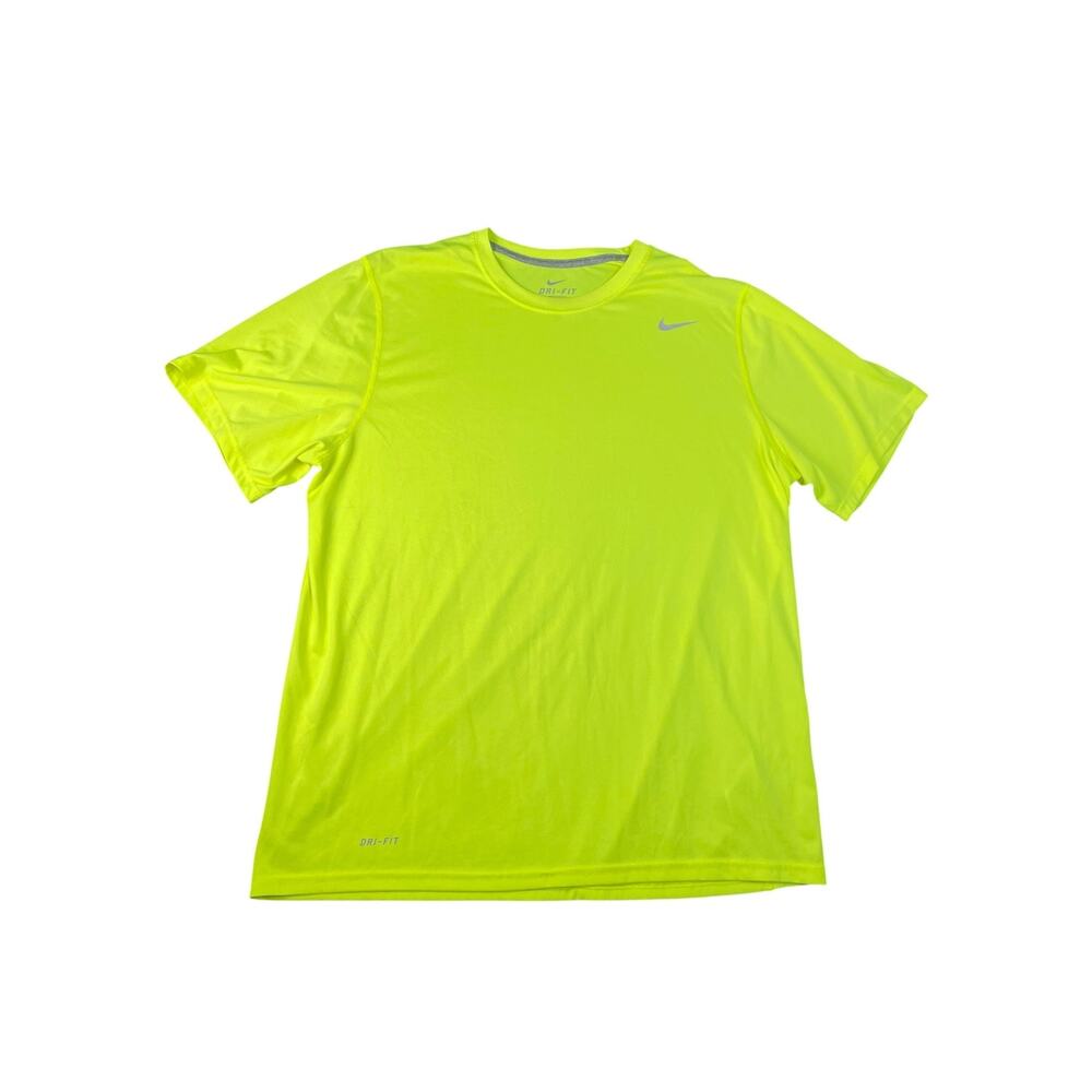 Nike Dri-Fit Men’s XL Hi Vis Yellow Athletic Running Short Sleeve Shirt